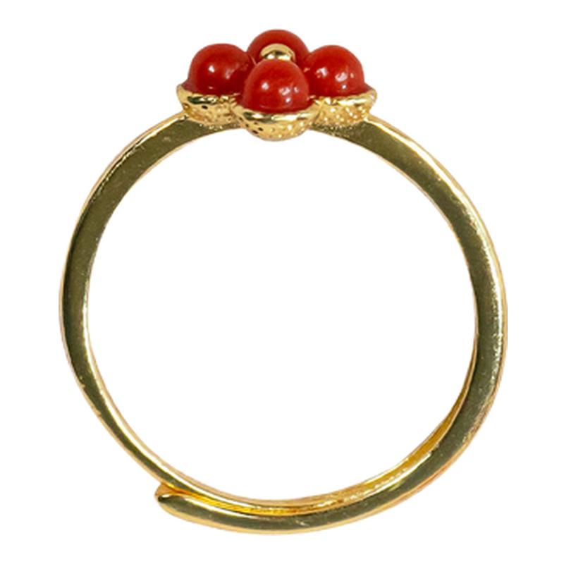 Qibao Yuan-Sardine Red Coral Ring