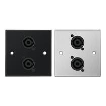 Type 86 stainless steel stage audio socket panel 4P socket welding large four-core speaker ohm cannon plug