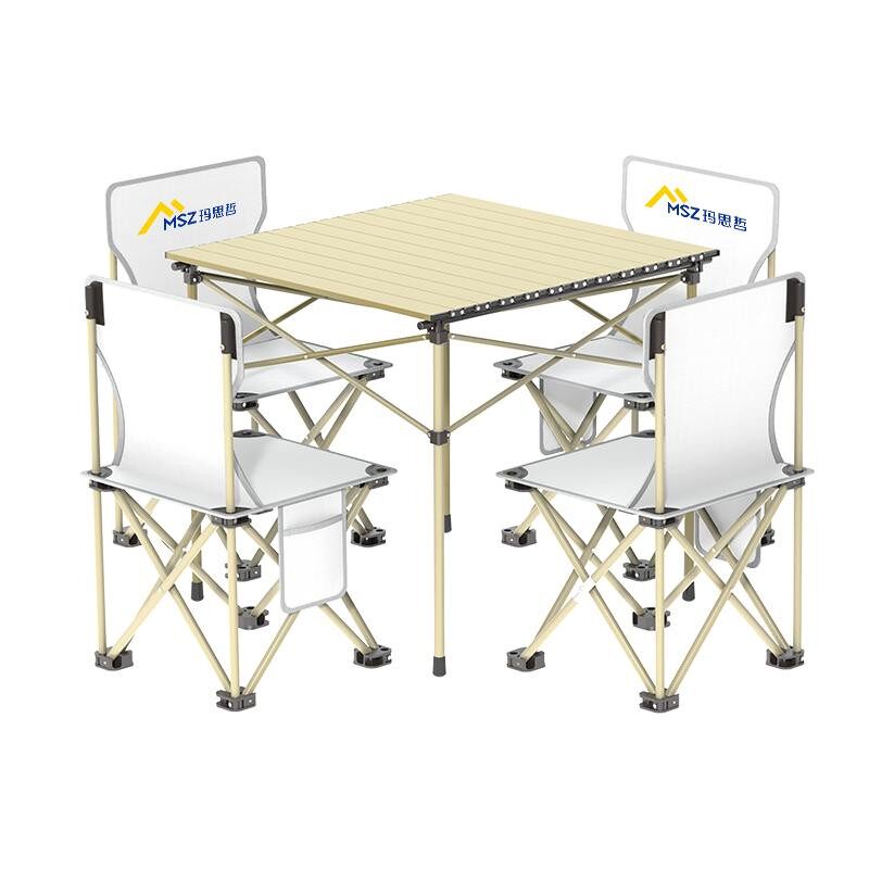Maszhe Outdoor Folding Table Picnic Table Chair Set Portable Egg Roll Table Stand Table Camping Equipment Supplies