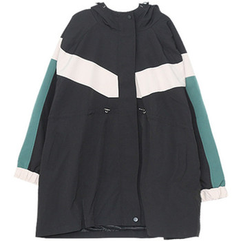 Fat Yingying plus size women's clothes fat MM spring Korean style casual street style contrasting loose waist hooded windbreaker jacket