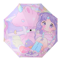 Childrens umbrella for students going to school with automatic anti-rebound folding vinyl reflective strips for rain or shine sunshade 2925