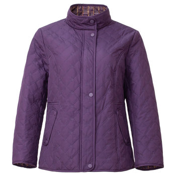 Beteru Middle-Aged and Elderly Women's Winter New Fashion Plaid Print Lightweight Comfortable Cotton Jacket Es