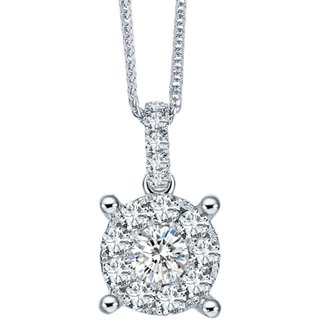 18k gold carat effect luxury group set diamond pendant