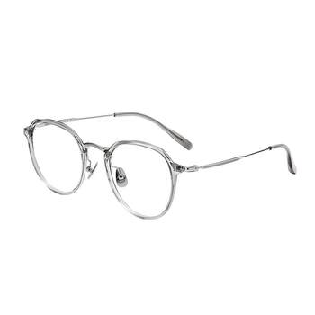 Hailien women's coconut gray round frame can match myopia