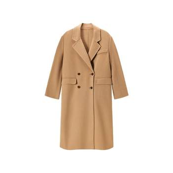 Classic vintage double-breasted notched lapel wool coat