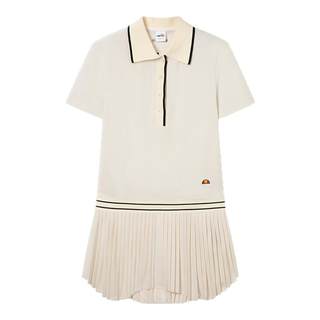 ellesse小贝壳学院风连衣裙针织秋冬防晒撞色不规则百褶POLO裙女