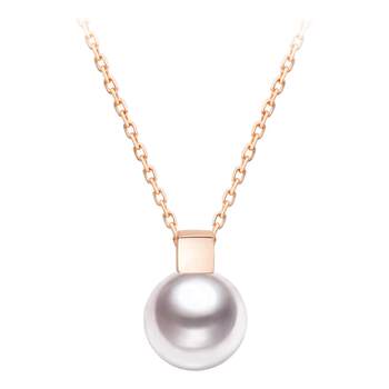 Gio jewelry seawater akoya pearl necklace 18k gold sugar cube pendant jurchen pearl necklace official authentic