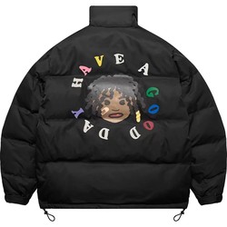 harshandcruel hand-painted cartoon dirty braids gold teeth black children national fashion brand male and female couple down jacket