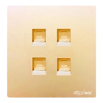 Champagne gold four-position network panel multi-port with Category 5A-6 Gigabit module computer network cable socket 4 holes 3 holes