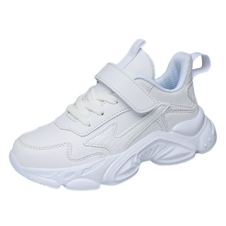 Children's white shoes, medium and large children's breathable white sneakers
