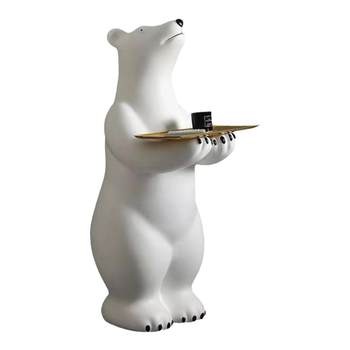 Creative living room floor-standing bear ornaments large animal tv cabinet entrance house moves light luxury decoration storage tray gift