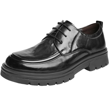 Belle thick-soled business casual leather shoes men's 2025 spring new cow leather scratched commuting work shoes a1906am5