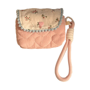 Ins small floral storage bag women's small portable card bag ccd camera bag anti-fall portable headphones coin wallet