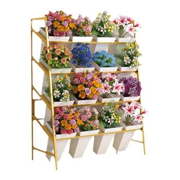 Light luxury flower shop storage bucket rack flower display rack
