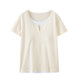 Summer 100% cotton bra-free pajamas ເສື້ອຍືດແຂນສັ້ນ