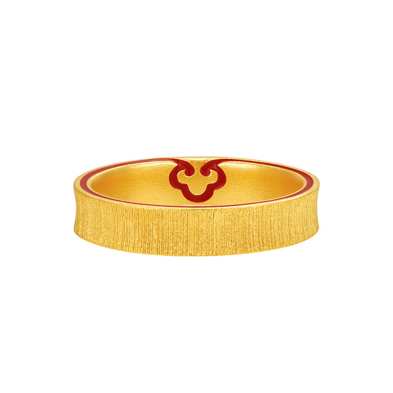 Ming brand jewelry Ruyi heart gold pair of rings pure gold auspicious Ruyi pattern solid mouth men and women ring AFM0424