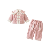 Girls New Years greetings winter clothes Childrens New Years Chinese style Hanfu Tang suit Babys one-year-old dress Chinese New Year celebration