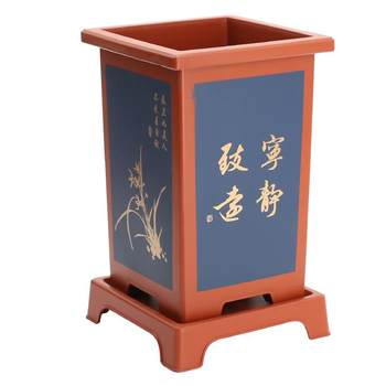 Resin flower pot chinese style classical imitation purple sand orchid flower pot