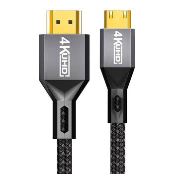 ສາຍ mini mini HDMI to HDMI ສາຍ HD ສາຍ 4K/60Hz ເຫມາະສໍາລັບບັດກາຟິກໂນ໊ດບຸ໊ກຄອມພິວເຕີ desktop ກ້ອງຖ່າຍຮູບການເຊື່ອມຕໍ່ຕິດຕາມກວດກາ projector TV ຂະຫນາດນ້ອຍ HDMI ເຖິງ HDMI ຂະຫນາດໃຫຍ່