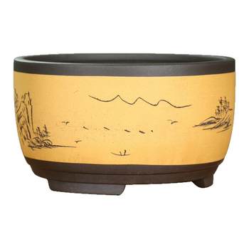 Purple sand flower pot large diameter tree planting extra large ceramic breathable flower pot vegetable bonsai flower pot pothos flower pot home