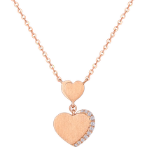 Six Foo Jewelry Dons Identical Red Heart Silk 18k Gold Diamond Necklace Rose Gold Jewelry Woman priced 33142A