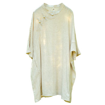 Zen-Inspired Tea Clothing, Yoga and Tai Chi Clothing, 2024 Summer New Women's Retro Button-Down Loose-Fitting Plus-Size Chinese-Style Top