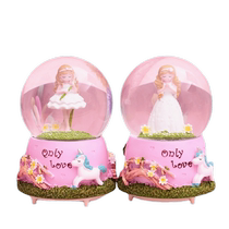 Lanterns snowflakes rotating prayers for girls glass crystal ball music box music box birthday gift for girls and children