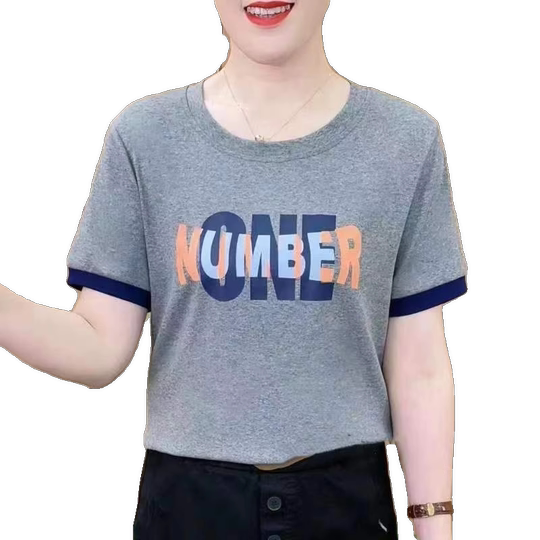 夏季新款妈妈装时尚洋气短袖打底衫女显瘦遮肉休闲T恤圆领上衣服