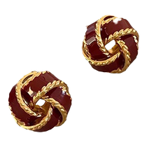 Burgundy retro autumn and winter earrings for women sterling silver niche design earrings 2024 new hot style high-end earrings