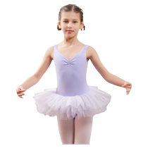 BaiUk Children Ballet Dancer Dress Fluffy Skirt Front Knead Mid Back Wide Harness Gymnastics Suit 122244002