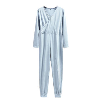 ຜູ້ໃຫຍ່ jumpsuit pajamas ຝ້າຍຂອງແມ່ຍິງບາງທັງຫມົດໃນຫນຶ່ງ jumpsuit ເຮືອນໃສ່ບາງສ່ວນຜູ້ສູງອາຍຸຝ້າຍຜູ້ໃຫຍ່
