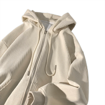 Heavy corvey Japanese small fresh sweater men 2024 new spring teen hood jacket coat