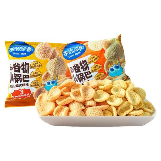 小鹿蓝蓝多谷物小锅巴营养健康无添加磨牙饼干小米锅巴宝宝零食