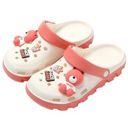 Croc Shoes Women's 2024 New Summer Outerwear Beach Sandals Non-Slip Thick Sole Cute Baotou Half Slippers Summer