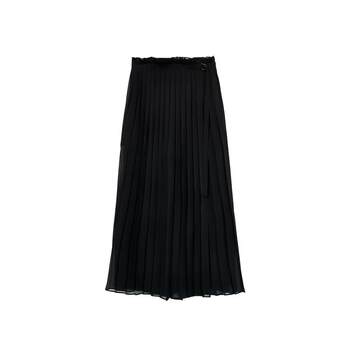 ໂສ້ງຂາສັ້ນ veromoda ຕາຫນ່າງເຄິ່ງ sheer patchwork culottes