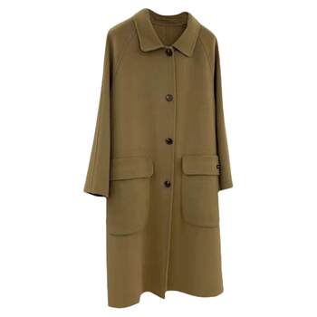 Korean style double-sided cashmere coat with wool covering flesh and looking slim