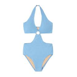 Limone2022 ລະດູໜາວ ໃໝ່ sexy hollow out one-piece swimsuit women's small breast collection slim resort swimsuit spring hot spring