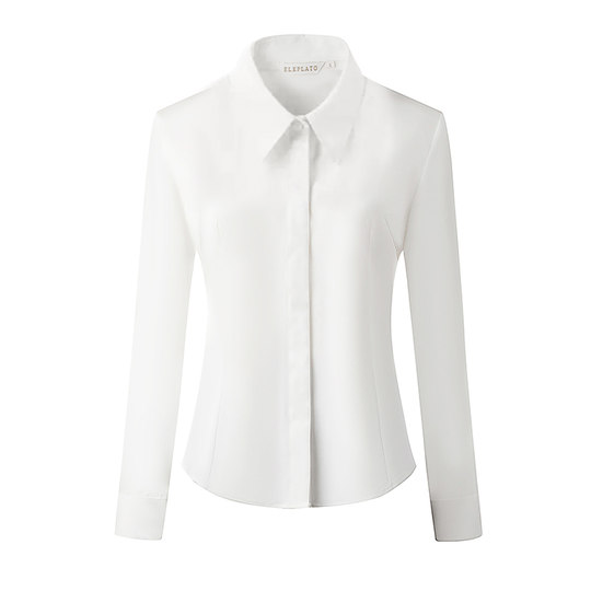 Modal white shirt women's long sleeve interview slim shirt