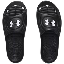 Under Armor sports slippers black non-slip slippers mens outdoor wear fitness swimming beach home bathroom flip flops