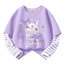 La Chapelle girls long-sleeved T-shirt spring and autumn clothes 2024 childrens clothing bottoming shirt girls tops childrens spring clothing