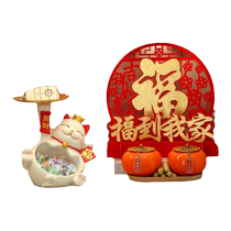 Lucky cat entrance key storage ornaments moving gifts home living room desktop housewarming new home decorations
