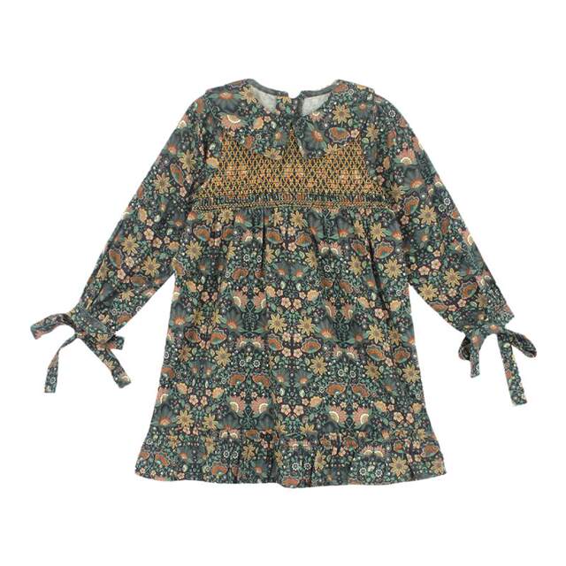 Utouto big-eared elephant girl with floral dress, lapel, plaid strap skirt 2024 autumn new style Utouto big-eared elephant girl with floral dress, lapel, plaid strap skirt 2024 autumn new style