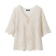 La Chapelle/La Chapelle Bohemian ຄໍ V-neck Lace Top ແມ່ຍິງ Summer ໃຫມ່ Slim Top