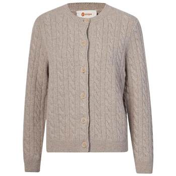 Pippi dog round neck retro cable thick cashmere cardigan