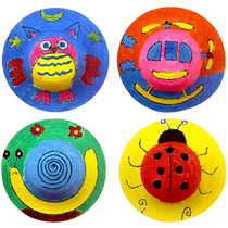 Childrens painting graffiti straw hat DIY handmade materials kindergarten wall decoration creative hand-painted hat 951