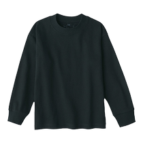 MUJI Big Kids Thick Cotton Thread Round Neck Long Sleeve T-Shirt Sweatshirt Childrens Clothing