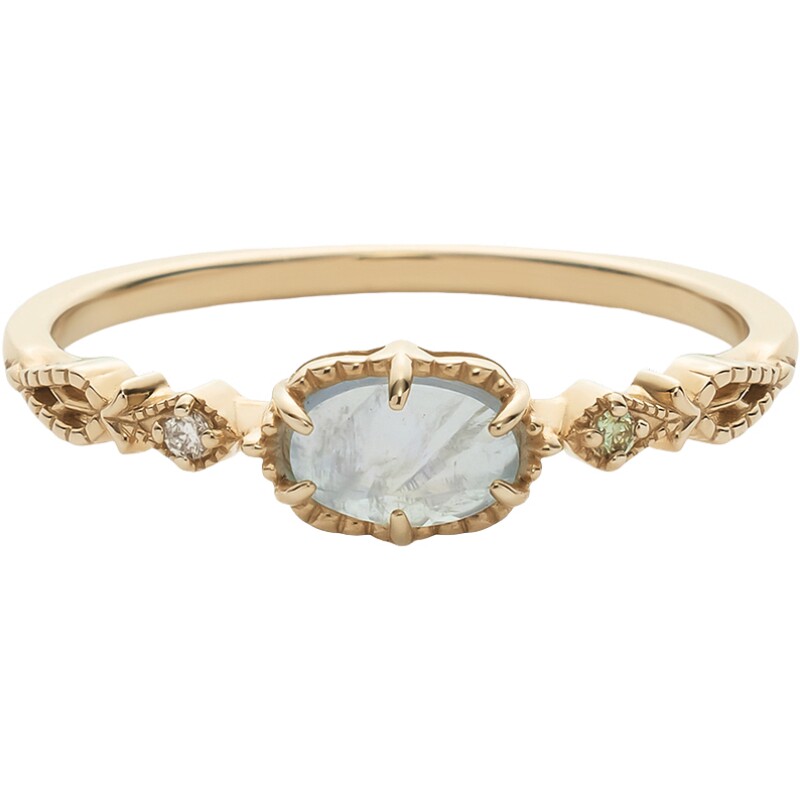 Akado Swaying Light Alloy Set Labradorite Ring
