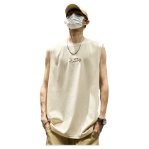 Sleeveless T-shirt mens summer Japanese style ins retro embroidery trendy waistcoat loose handsome American fashion brand sports vest