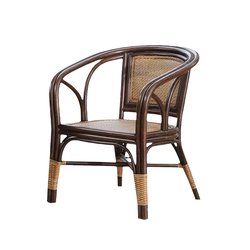 Rattan chair back chair natural real rattan single Teng chair Teng chair home balcony leisure table and chair three-piece set elderly chair