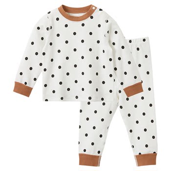 Yibi baby children's clothing, men's and women's baby home clothes, pure cotton underwear, long-sleeved round neck suit, baby room store same style